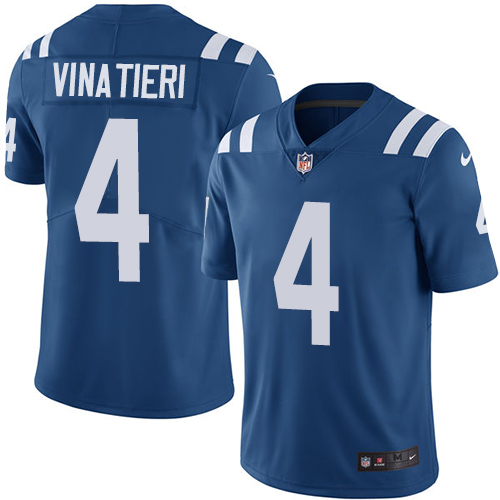 Indianapolis Colts #4 Limited Adam Vinatieri Royal Blue Nike NFL Home Men Vapor Untouchable jerseys->youth nfl jersey->Youth Jersey